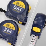 Steel tape measure, metric (imperial) dual-brake buckle